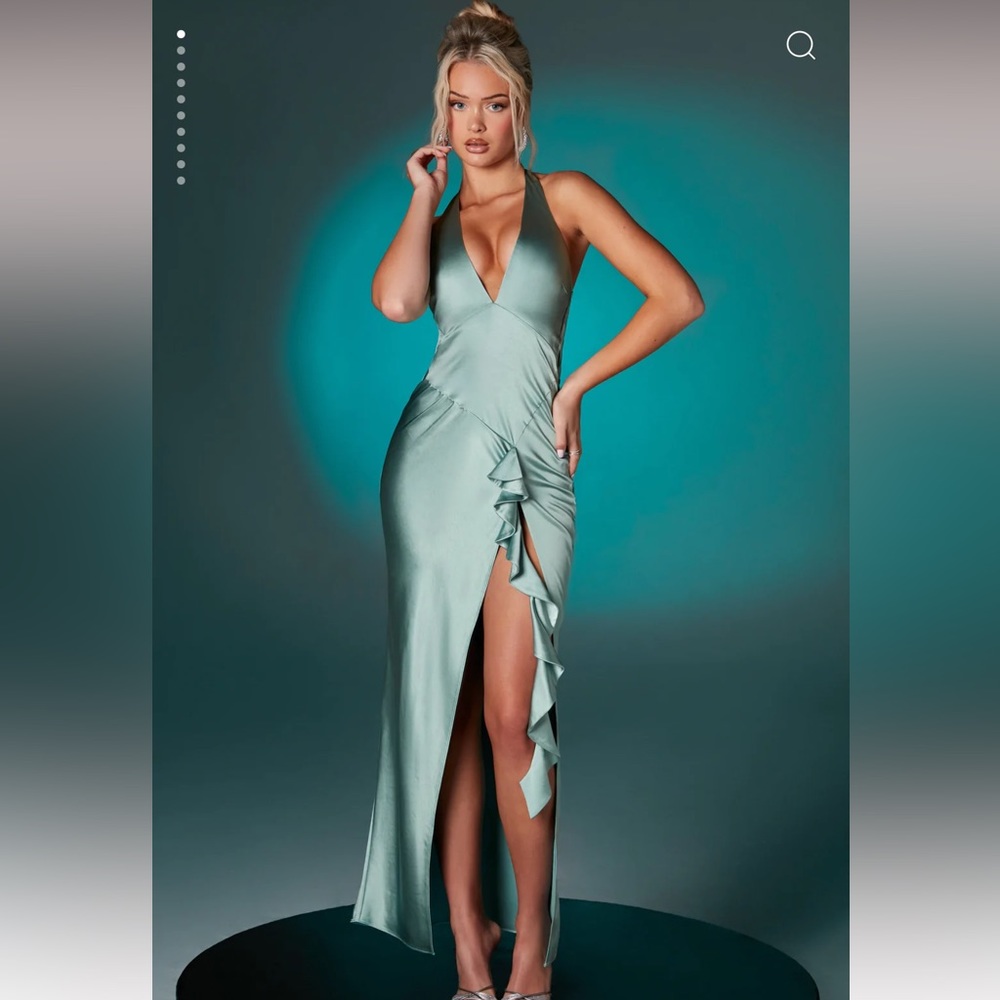 Steel blue maxi dress